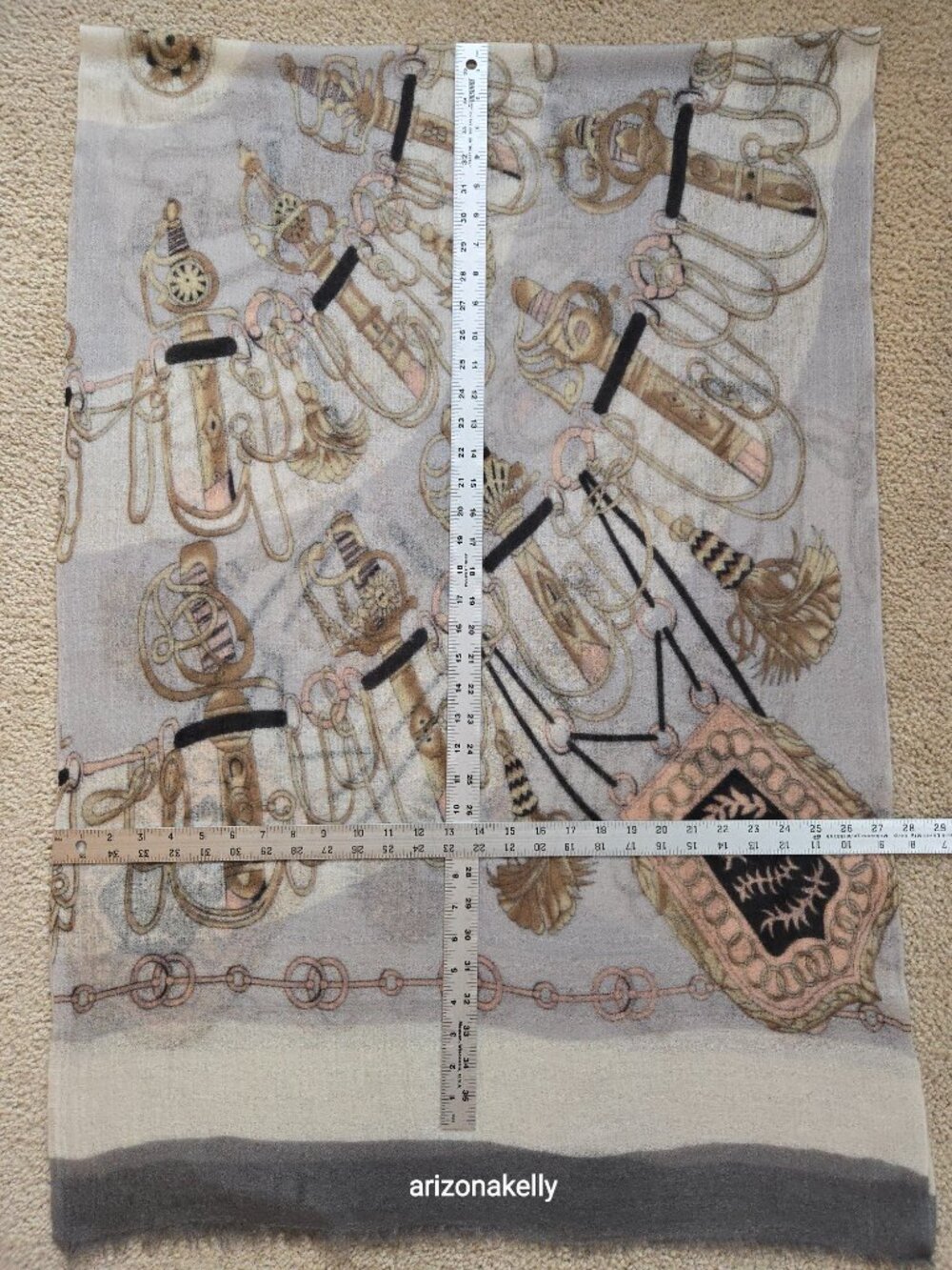 NWOT Cashmere Cinta Equestrian Lightweight Woven Scarf - Picture 12 of 13